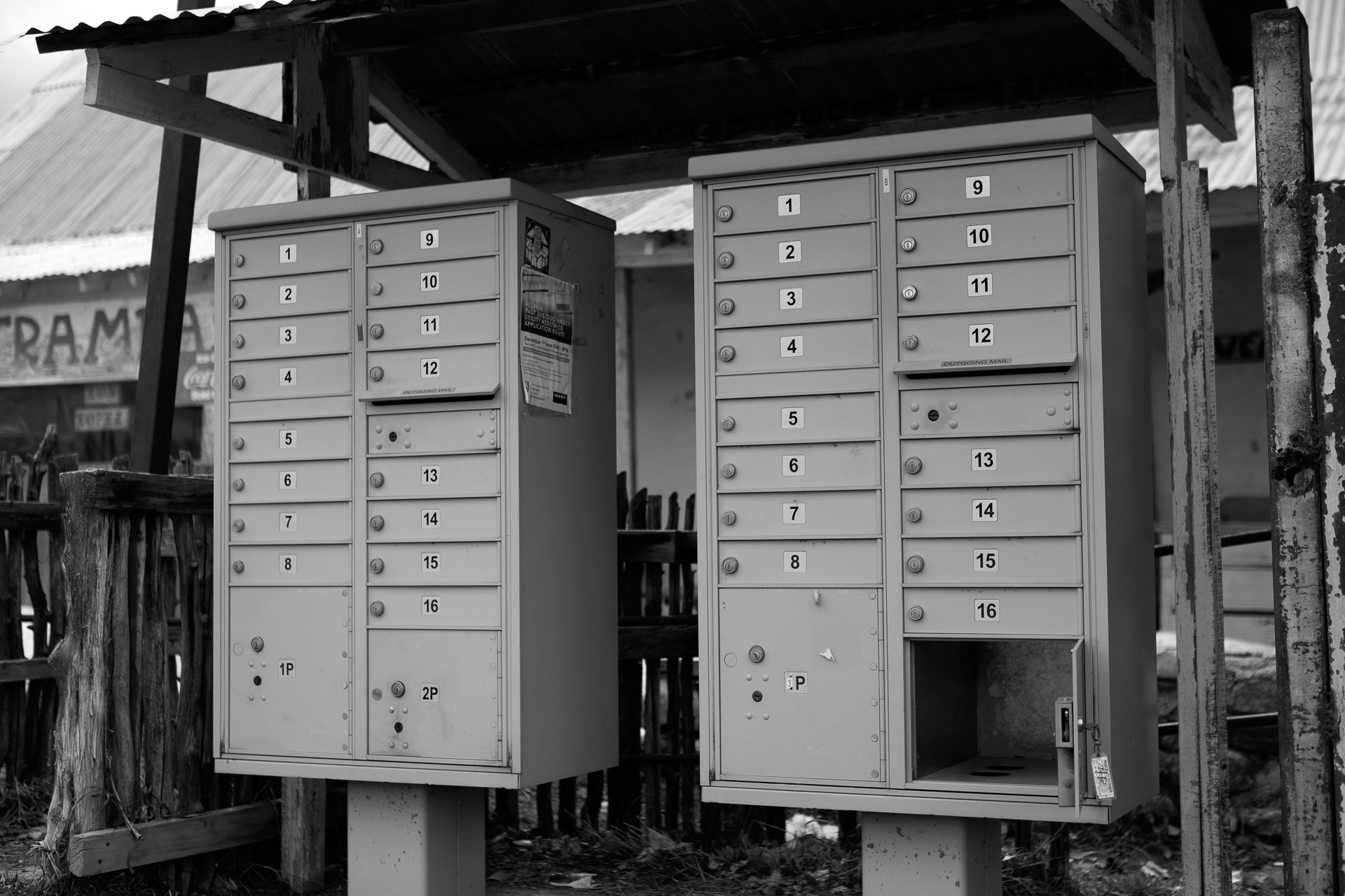 old mail boxes.