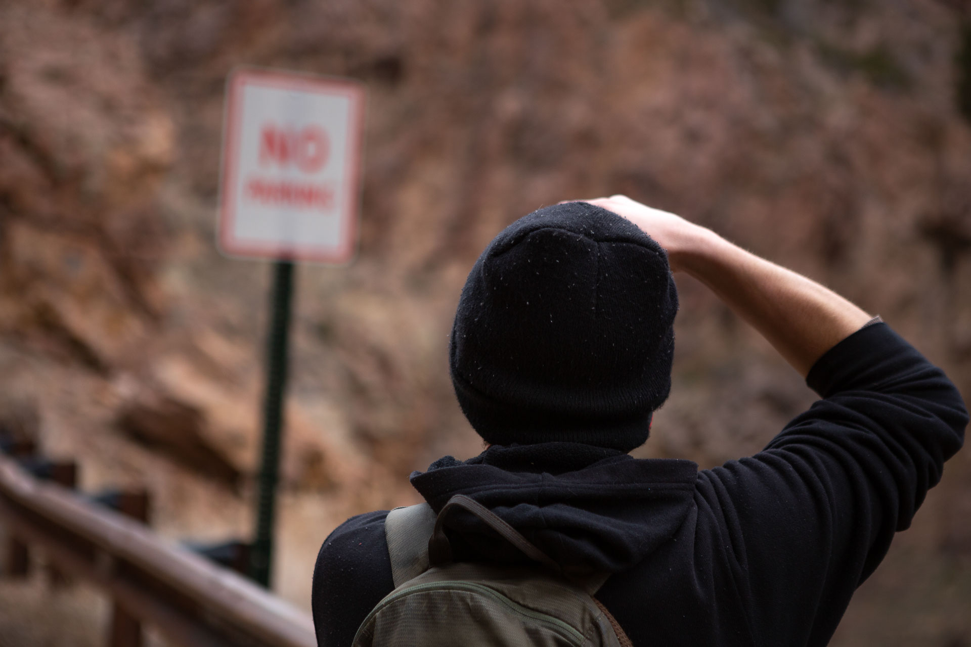 man looking off to the distance.